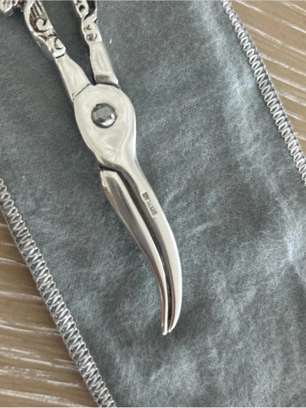 Vintage Ornate Sterling Silver Grape Shears Scissor Grape Vine Motif 3.7 oz